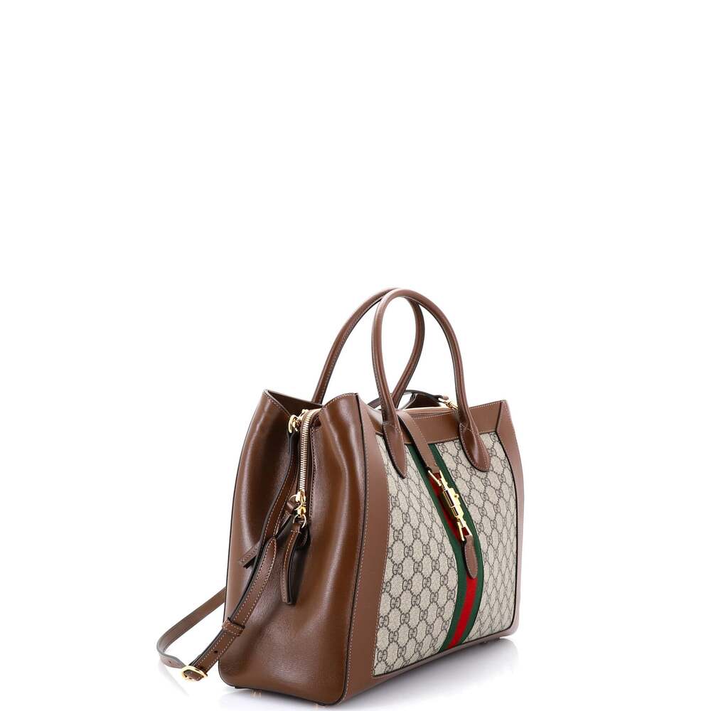 Gucci Jackie Web Tote Gg Canvas And #254370G22B - Picture 2 of 6
